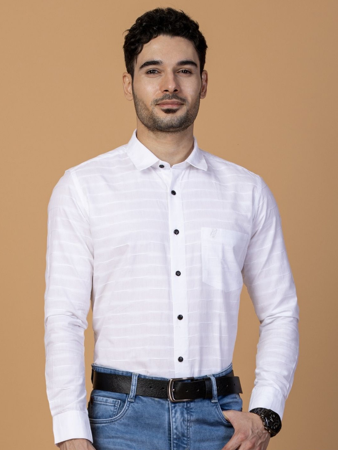 

Berkshire Men Comfort Slim Fit Opaque Formal Shirt, White