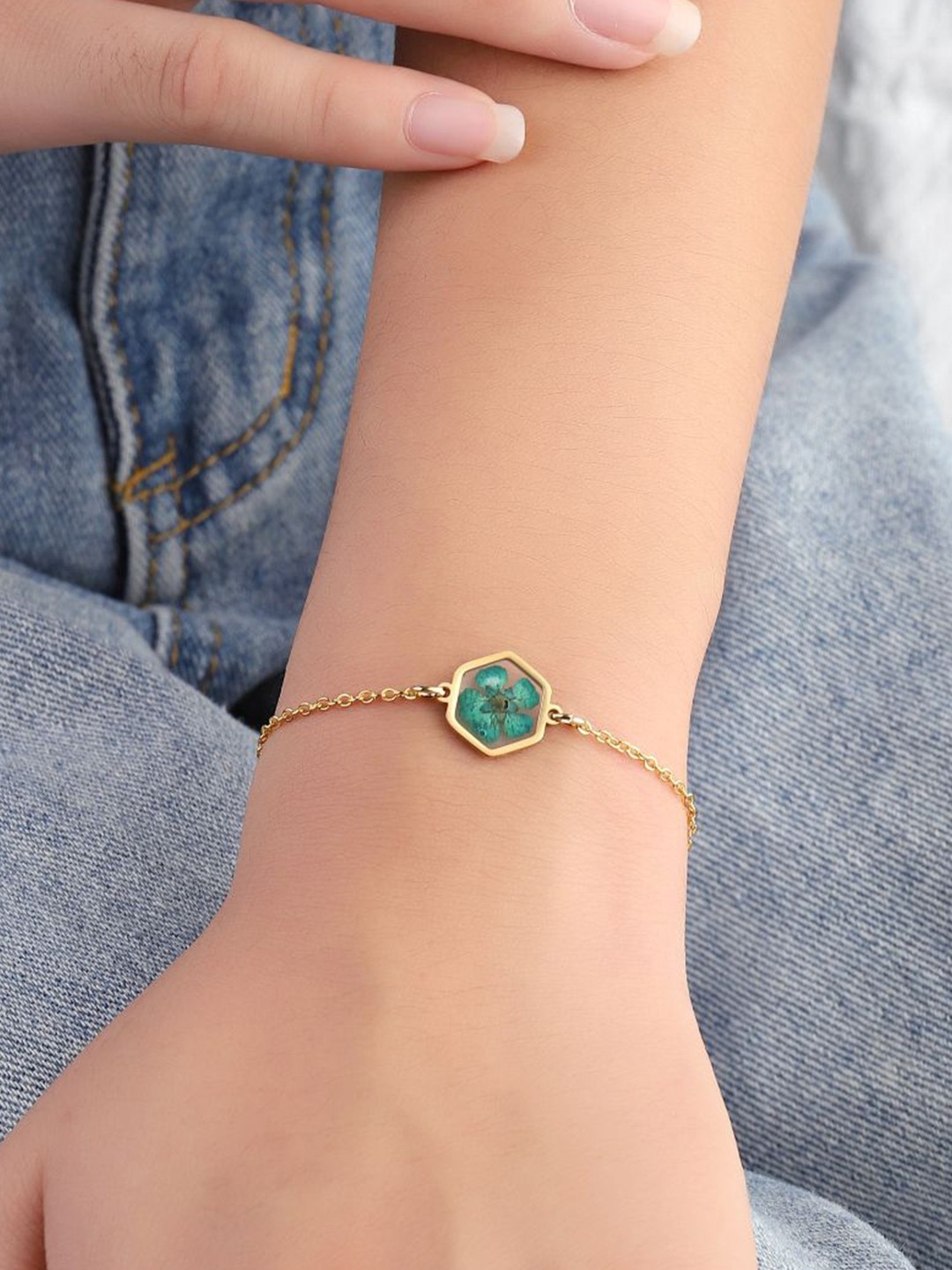 

SALTY Aurora Stainless Steel Resin Wraparound Bracelet, Gold