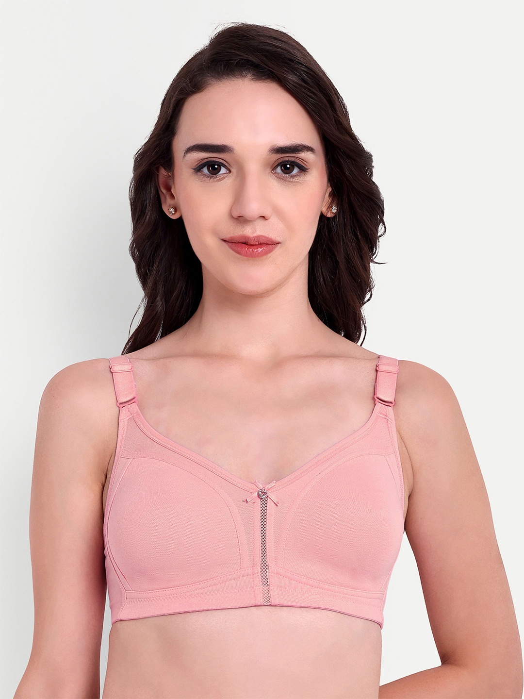 

Skin Beauty Solid Bra Full Coverage Non-Wired Non Padded, Pink