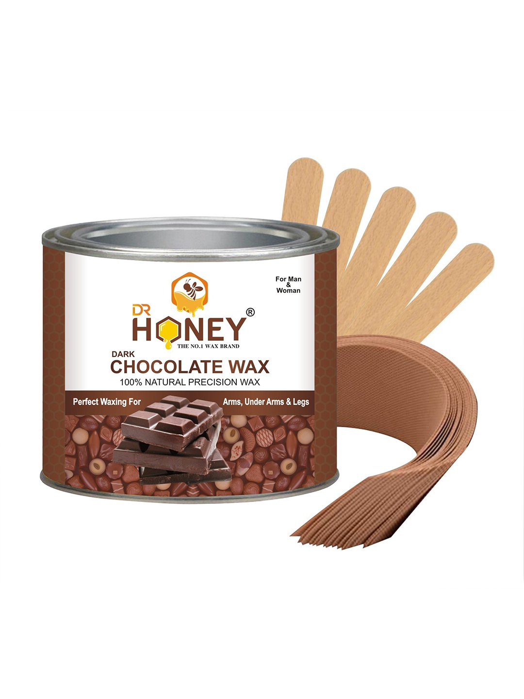 

DR HONEY 100% Natural Precision Dark Chocolate Hot Wax Kit- 599.12g, Brown