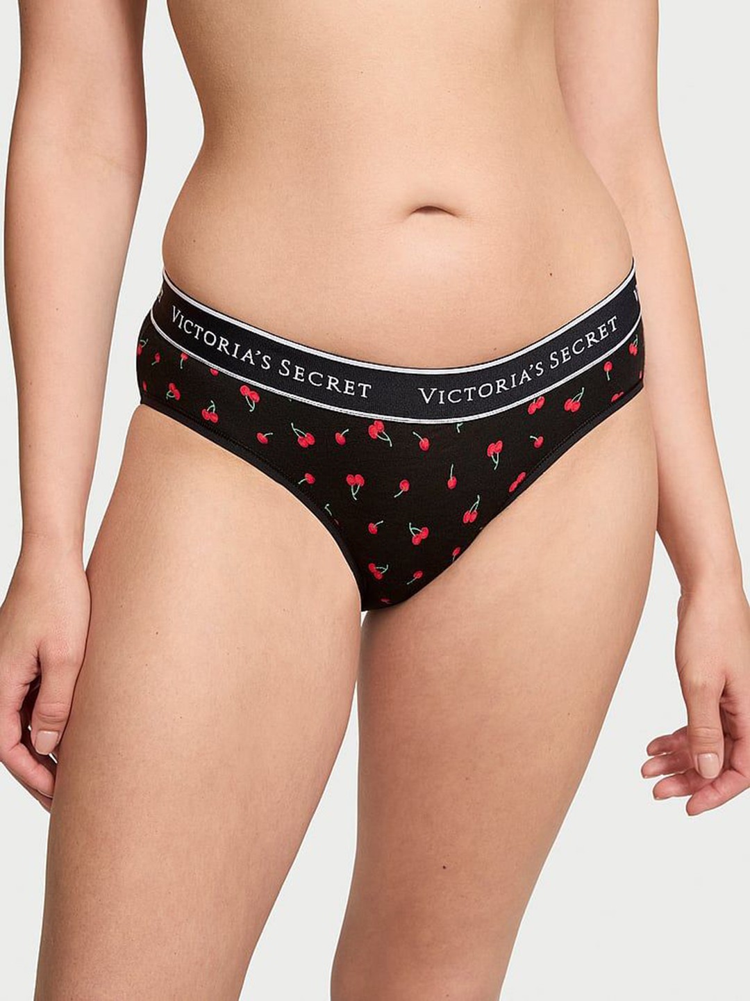 

Victoria's Secret Printed Hiphugger Basic Briefs, Black