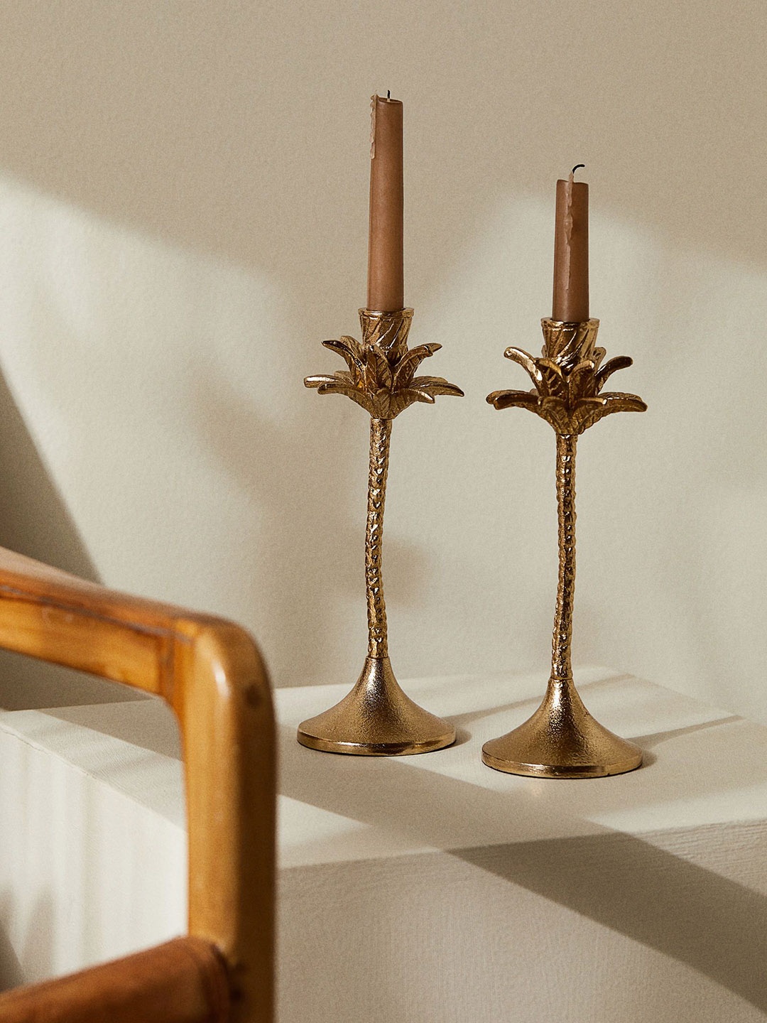 

H&M Gold Toned Palm Tree Candlestick