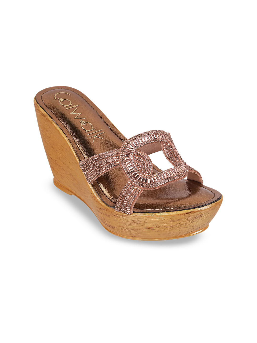 

Catwalk Embellished Wedge Sandals, Rose gold
