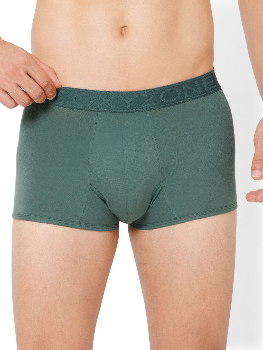

OXYZONE Men Cotton Outer Elastic Trunk ANGEL _SAGE GREEN
