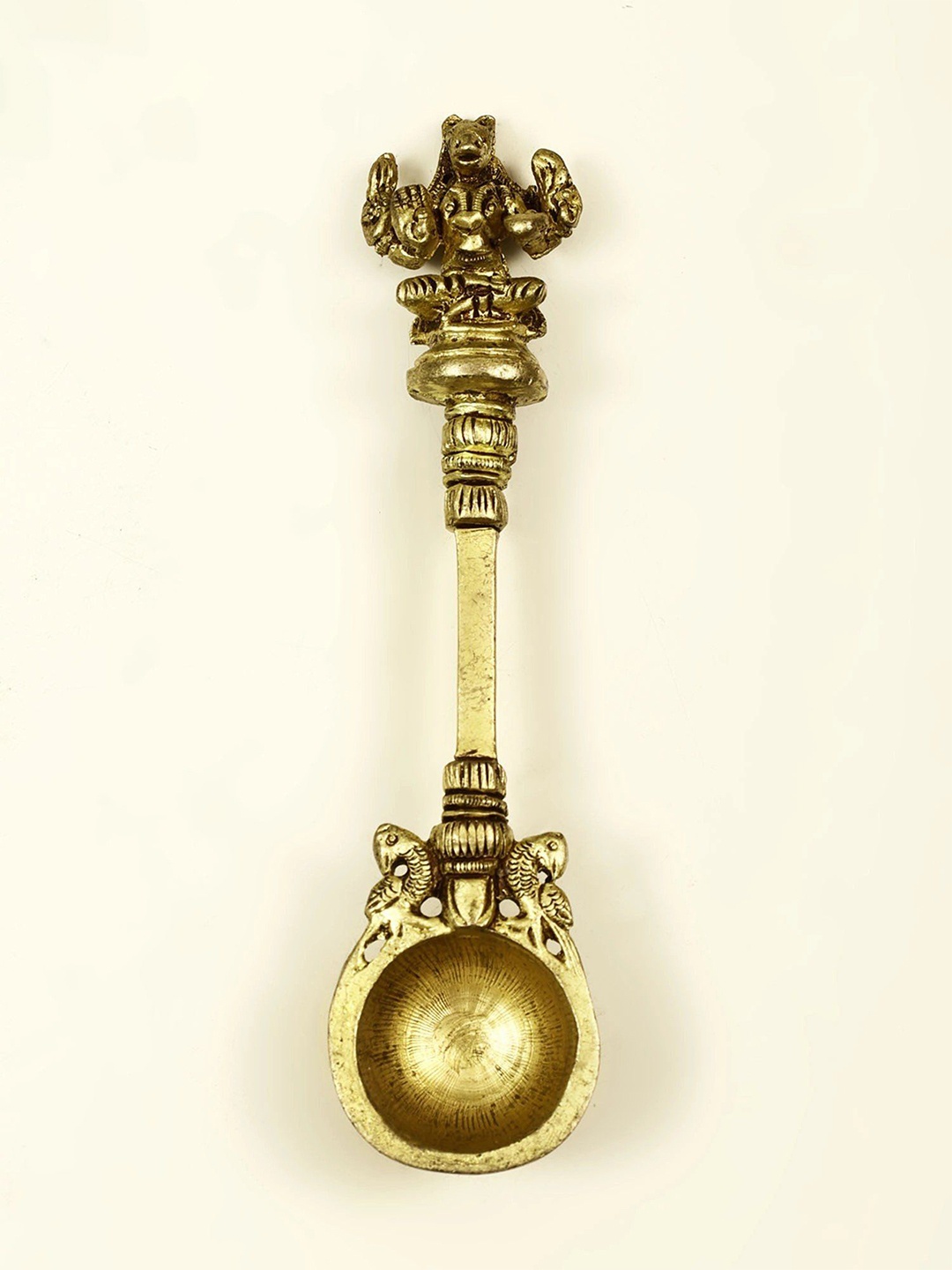 

Exotic India 5" Hayagreeva Ritual Spoon in Brass, Gold