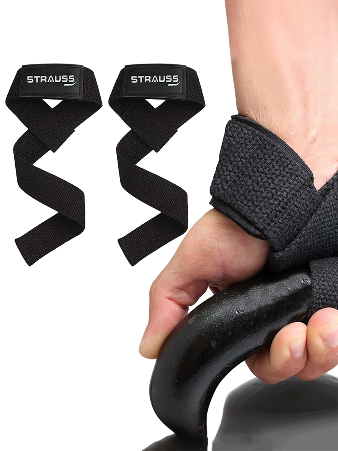 

STRAUSS Pack Of 2 Cotton Wrist Support, Black