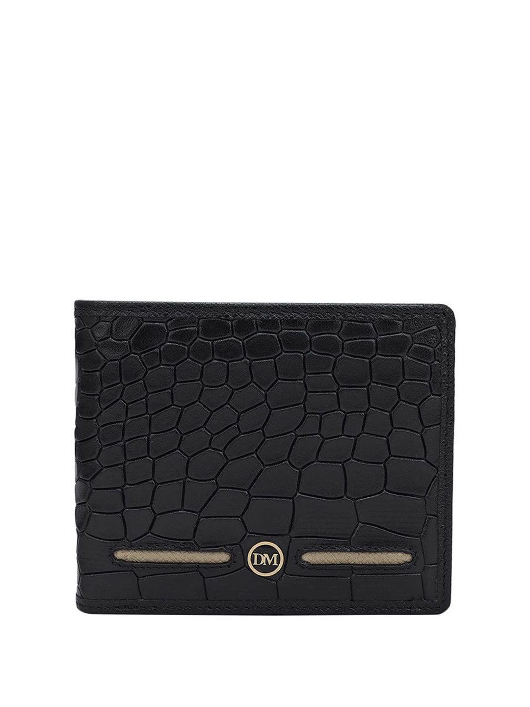 

Da Milano Men Leather Two Fold Wallet, Black