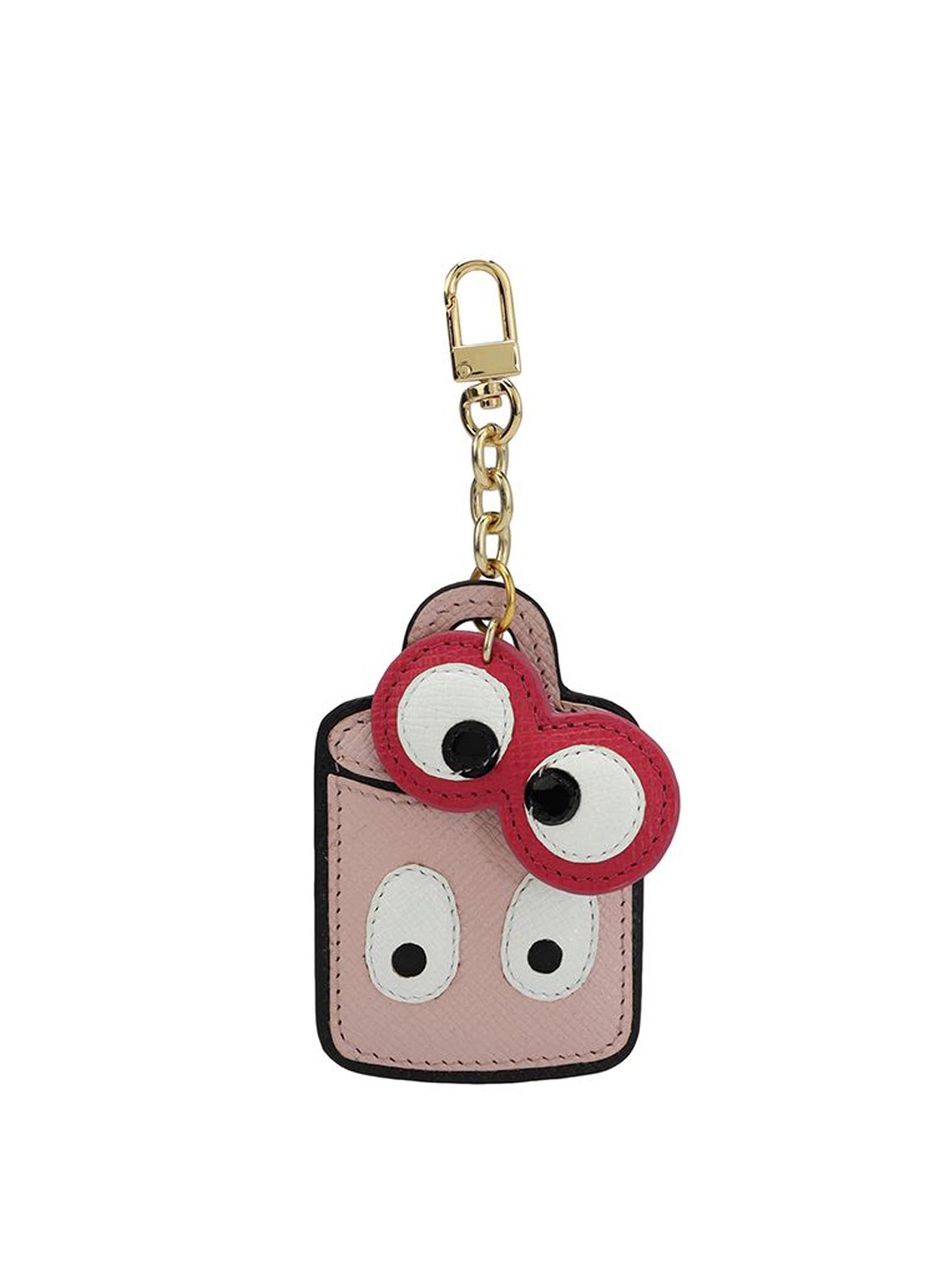 

Da Milano Textured Leather Key Chain, Pink