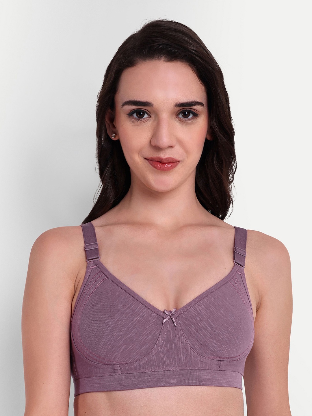 

Skin Beauty Solid Full Coverage Non Padded Bra, Purple