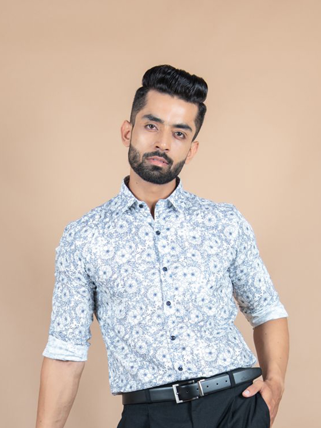 

Tistabene Men Standard Floral Opaque Printed Casual Shirt, White