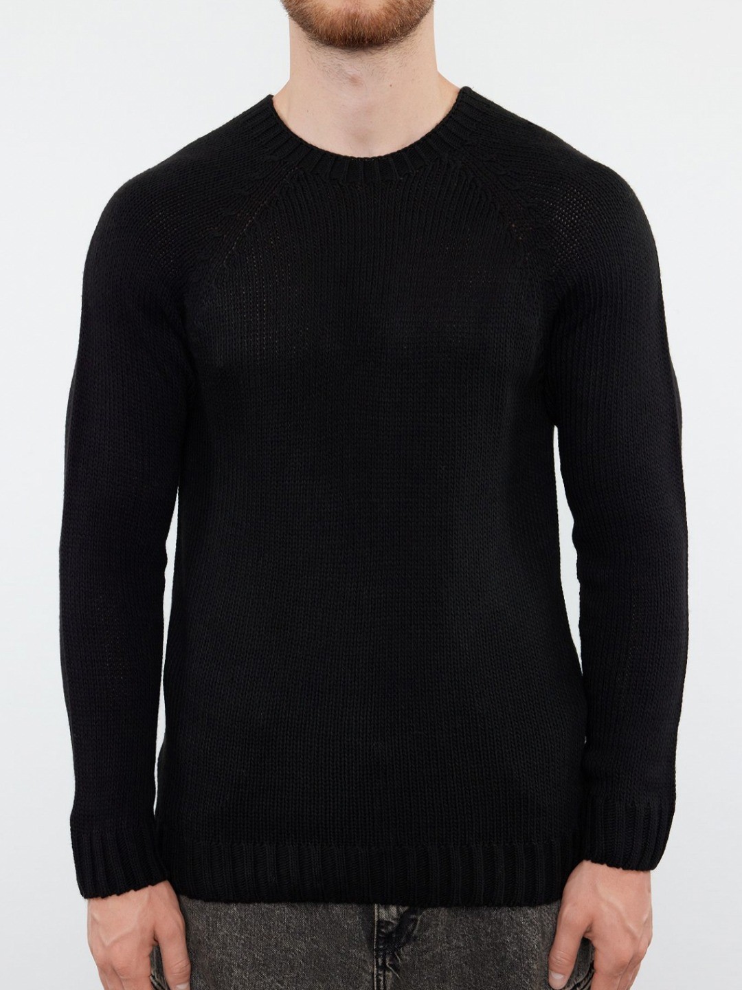 

Trendyol Men Self Design Round Neck Acrylic T-Shirt, Na