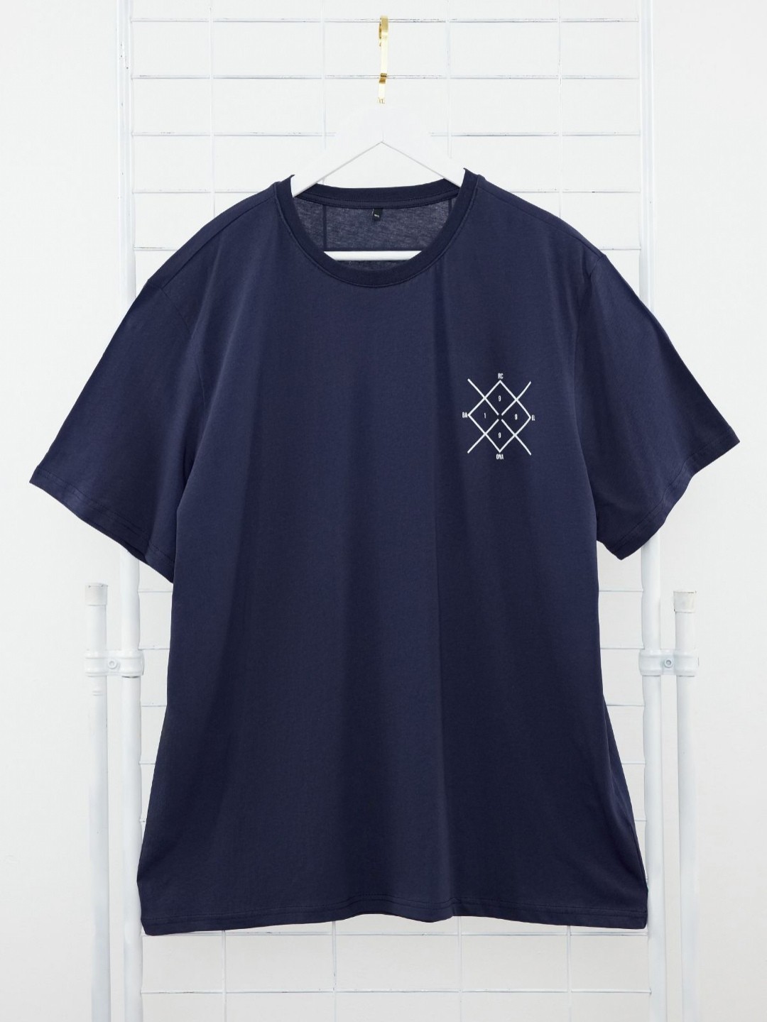 

Trendyol Men Graphic Printed Round Neck Cotton T-Shirt, Navy blue