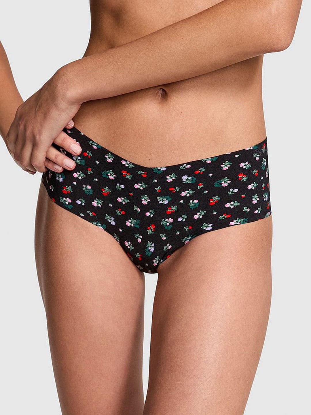 

Victoria's Secret Women Floral Printed Basic Briefs, Black