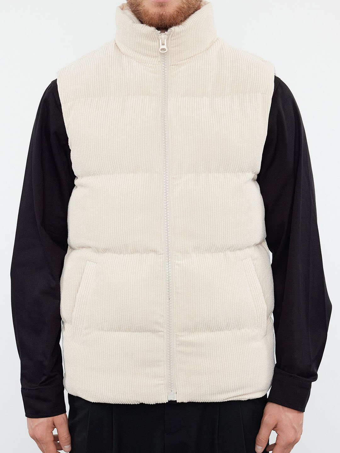 

Trendyol Mock Collar Puffer Jacket, Cream