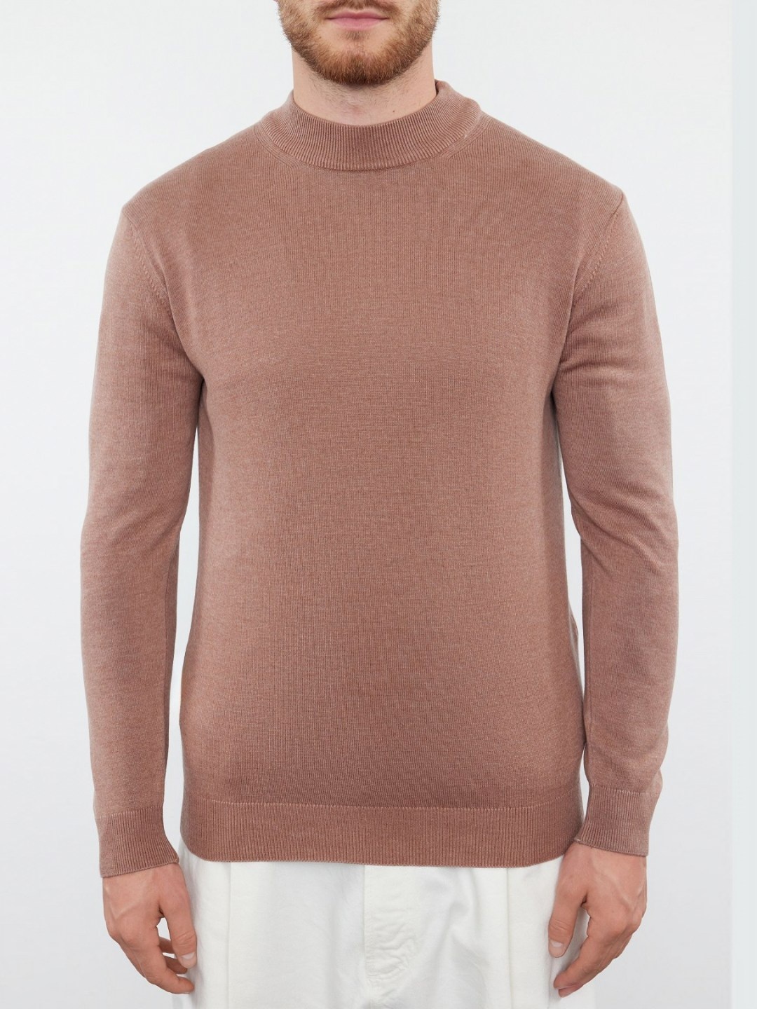 

Trendyol Men Solid High Neck Cotton Sweatshirt, Brown