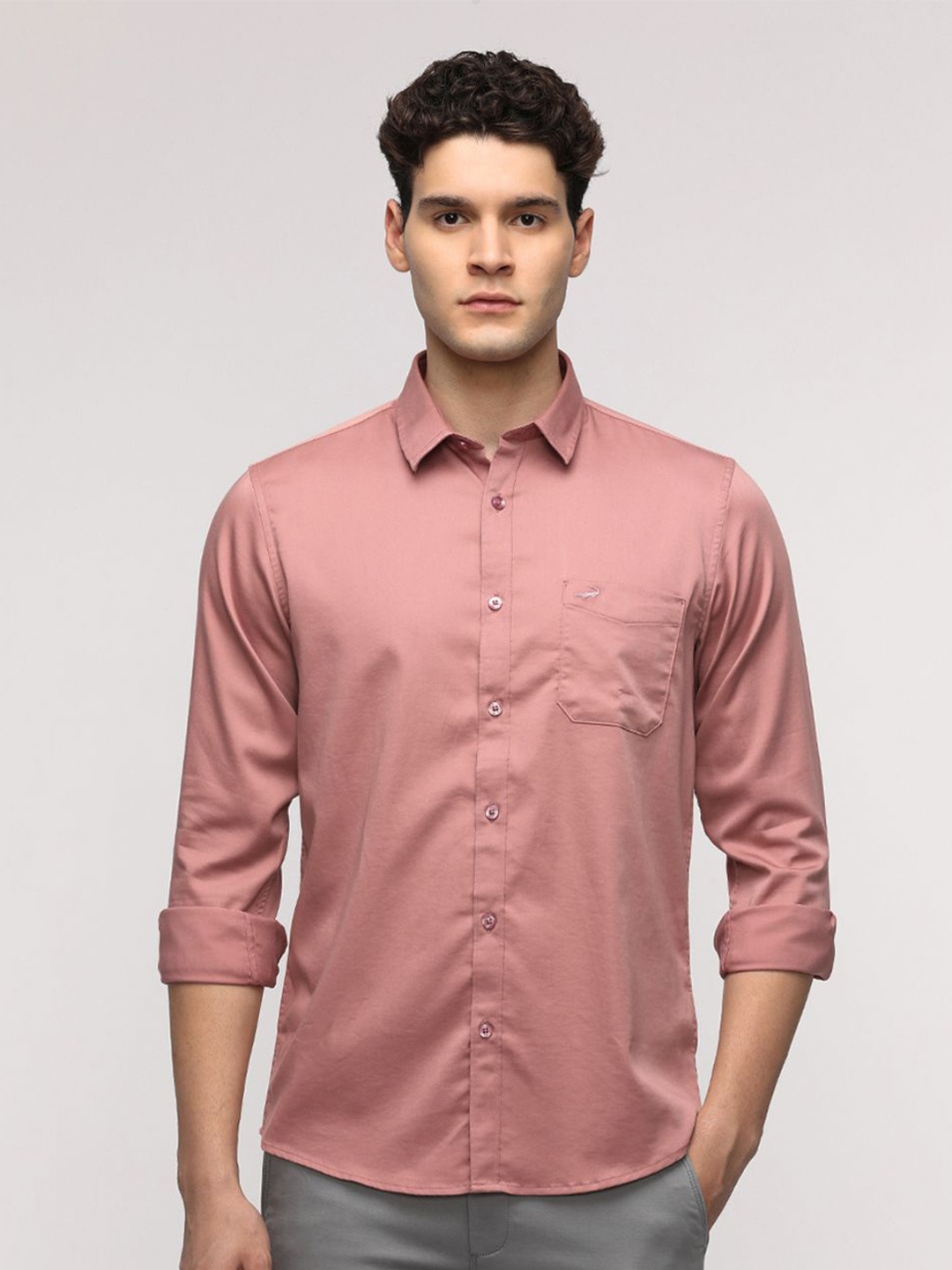 

Crocodile Sport India Slim Fit Powder Casual Shirt, Pink