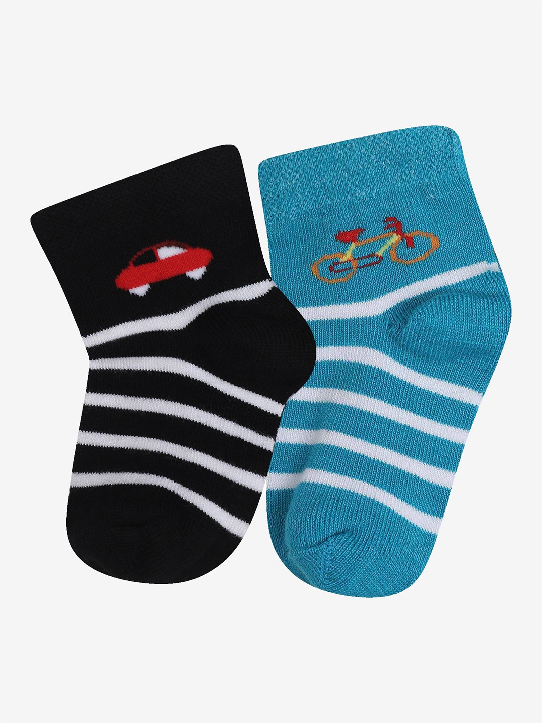 

Bodycare Pack Of 2 Boys Patterned Ankle Length Socks, Blue