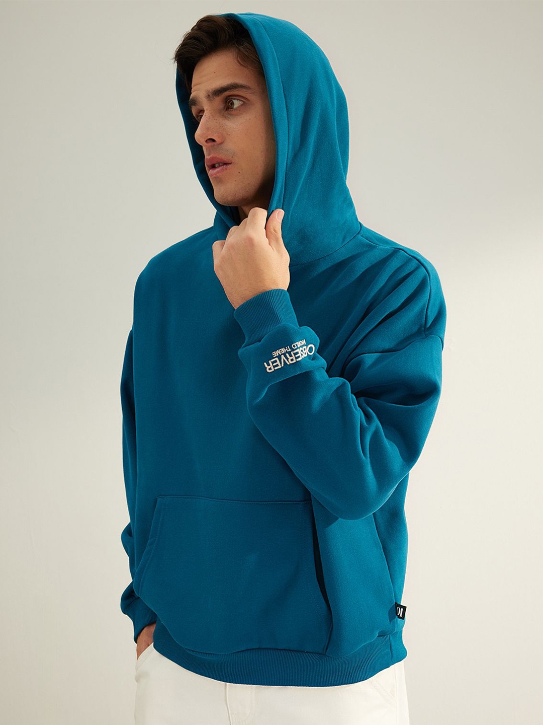 

Trendyol Men Solid Hooded Sweatshirt, Blue