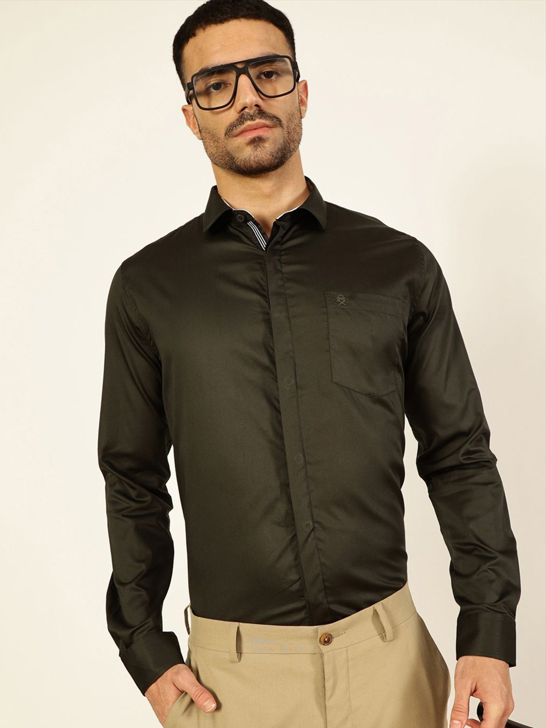 

Thomas Scott Men Premium Opaque Formal Shirt, Green