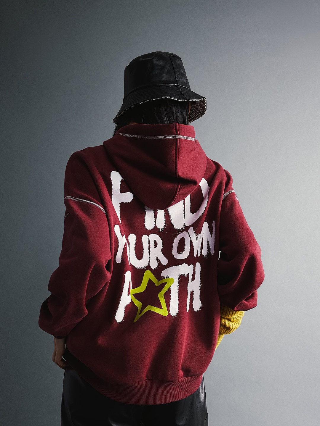 

DeFacto Printed Hooded Sweatshirt, Maroon