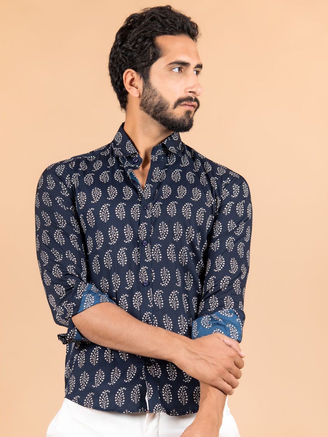 

Tistabene Men Standard Opaque Printed Casual Shirt, Blue