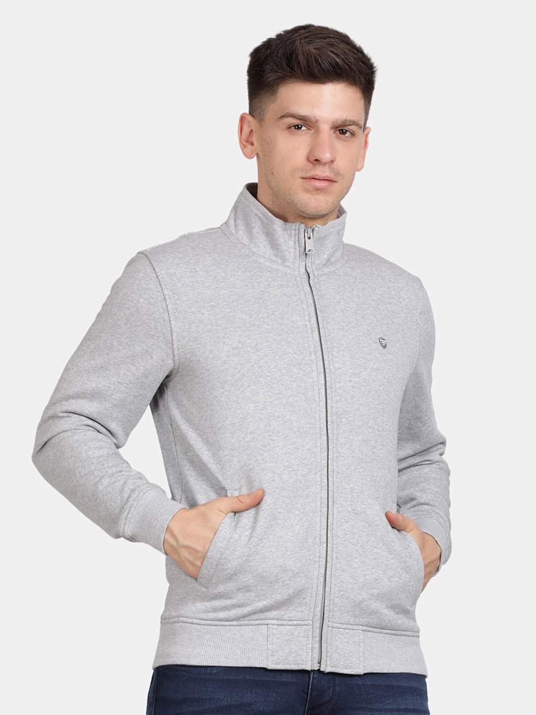 

t-base Men Solid Sweatshirt, Grey