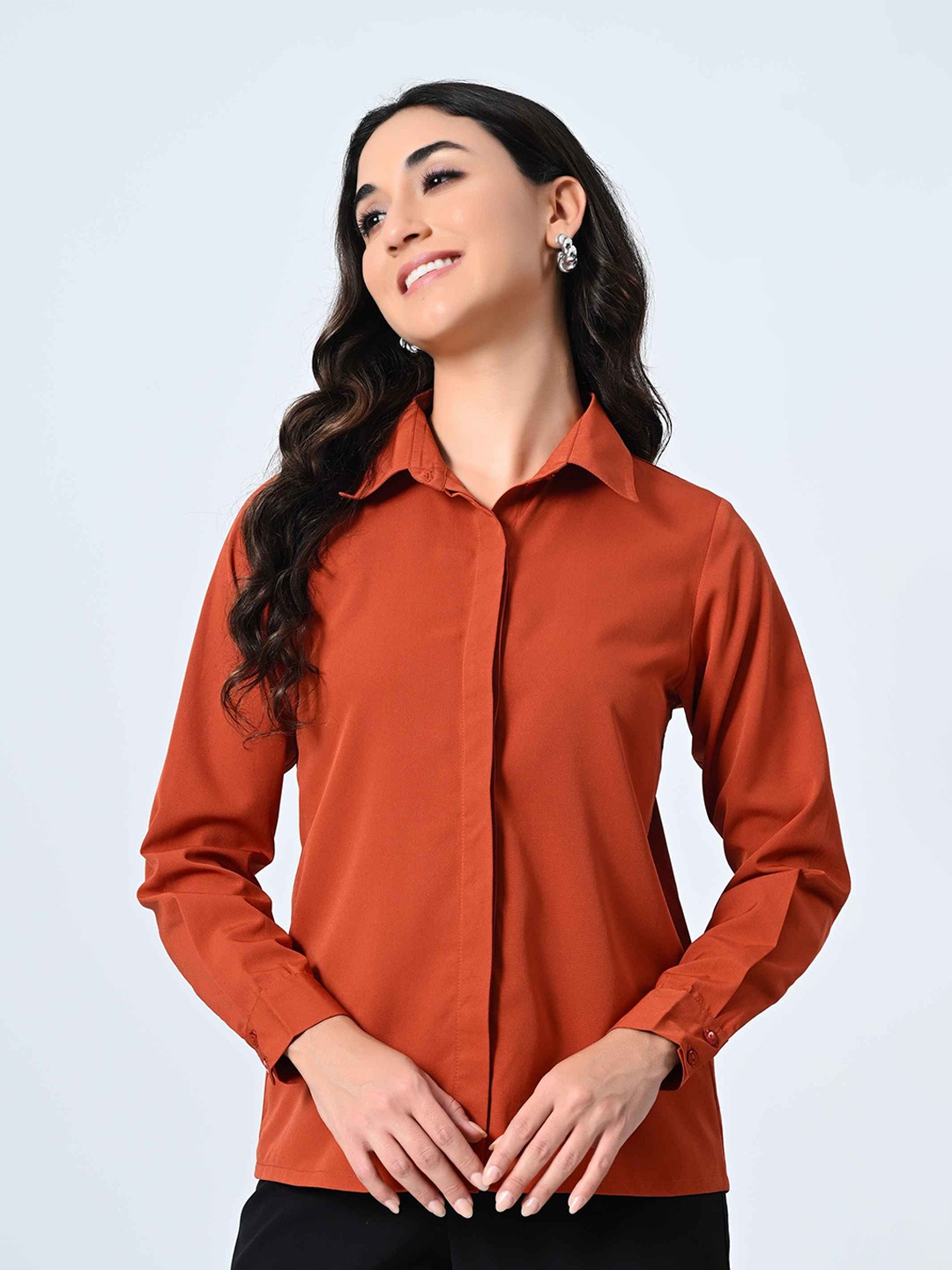 

ALL WAYS YOU Women Standard Opaque Formal Shirt, Rust