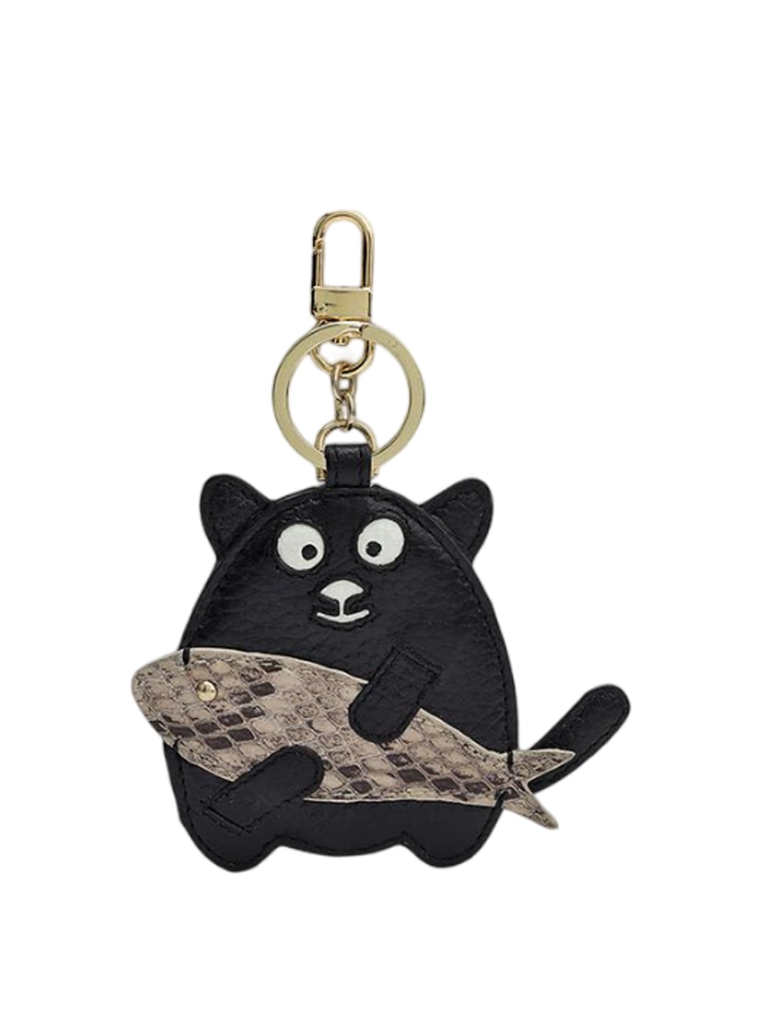 

Da Milano Textured Metal Key chain, Black