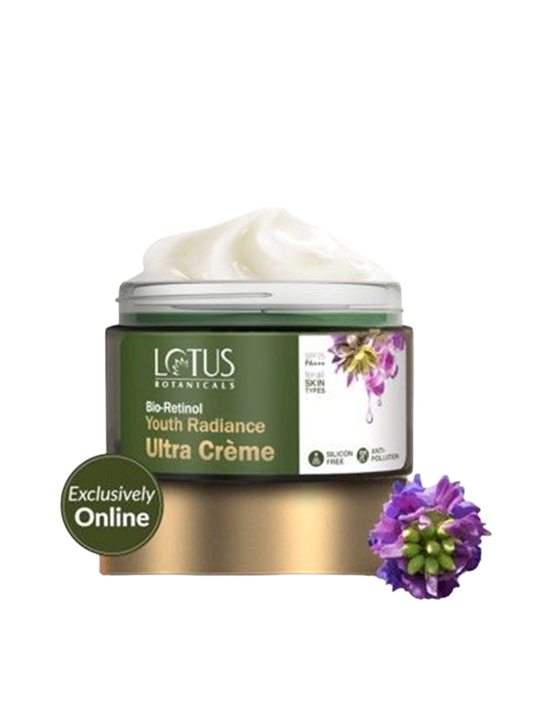 

Lotus Botanicals Bio Retinol Youth Radiance Ultra Cream With SPF 25- 50g, Green