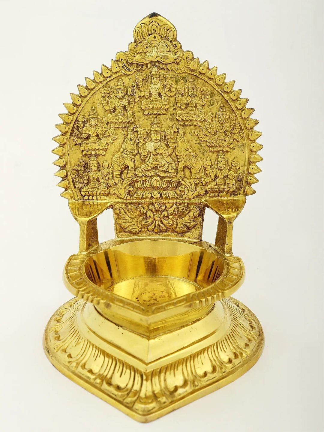 

Exotic India Brass Ashtalakshmi Diya, Gold