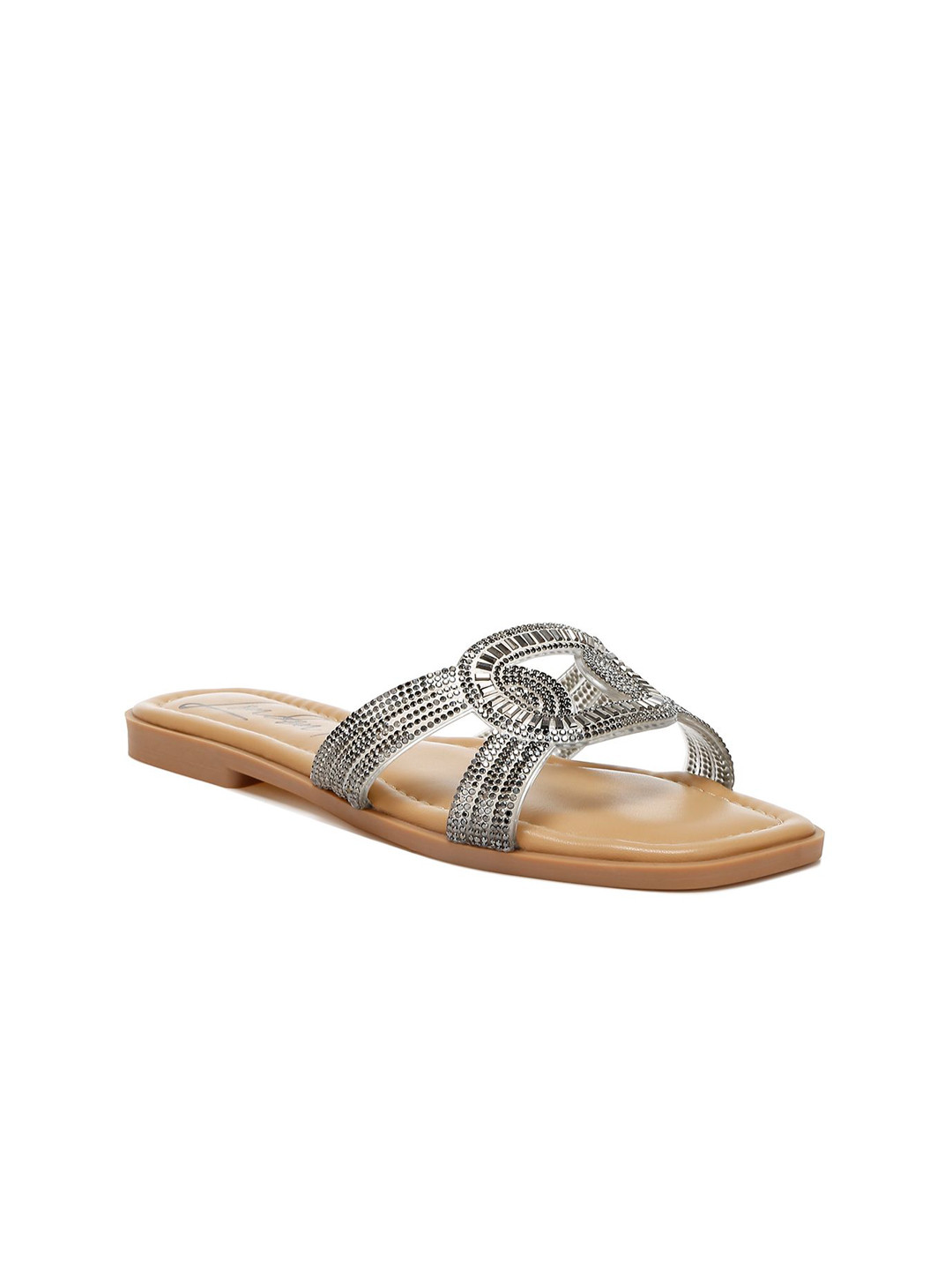 

London Rag Women Open Toe Flats, Black