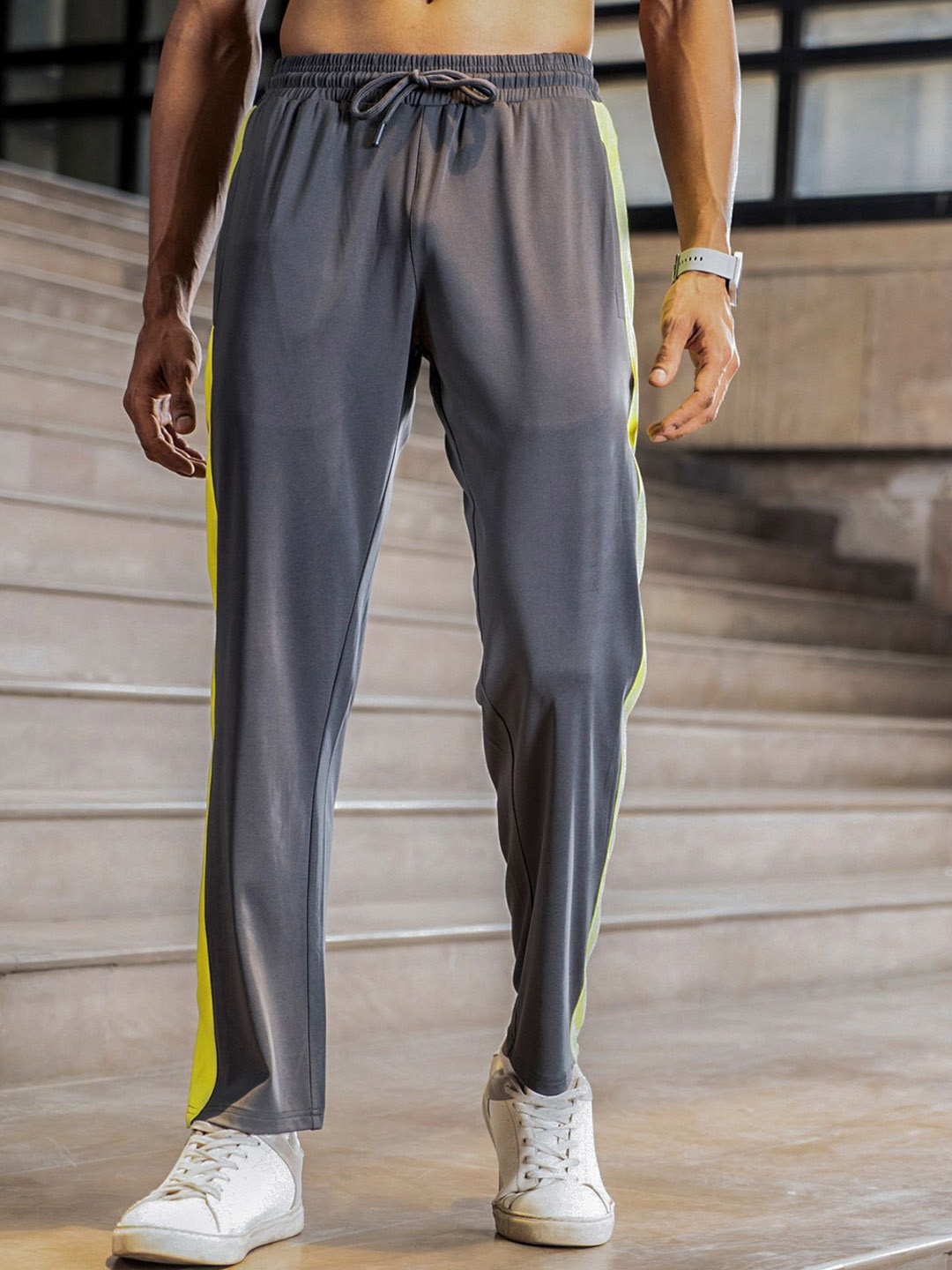 

Fit Monkey Men Dry Fit Mid Rise Track Pants, Grey