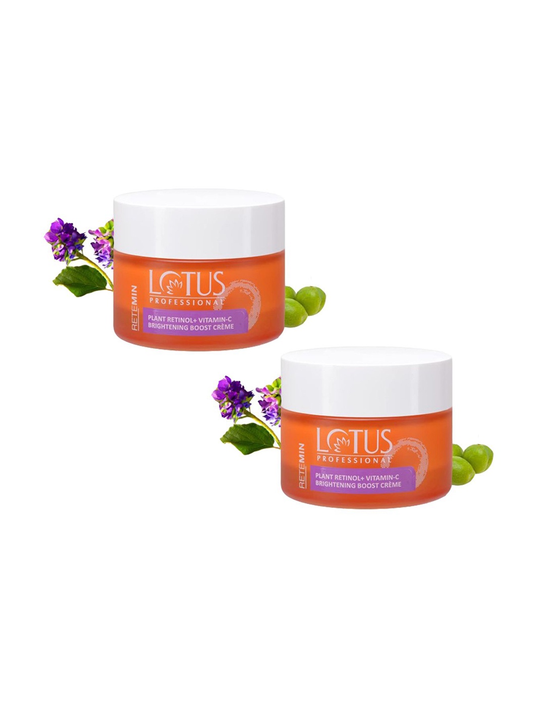 

Lotus Professional Retemin Set Of 2 Plant Retinol Vitamin C Boost Crme - 50g Each, Orange