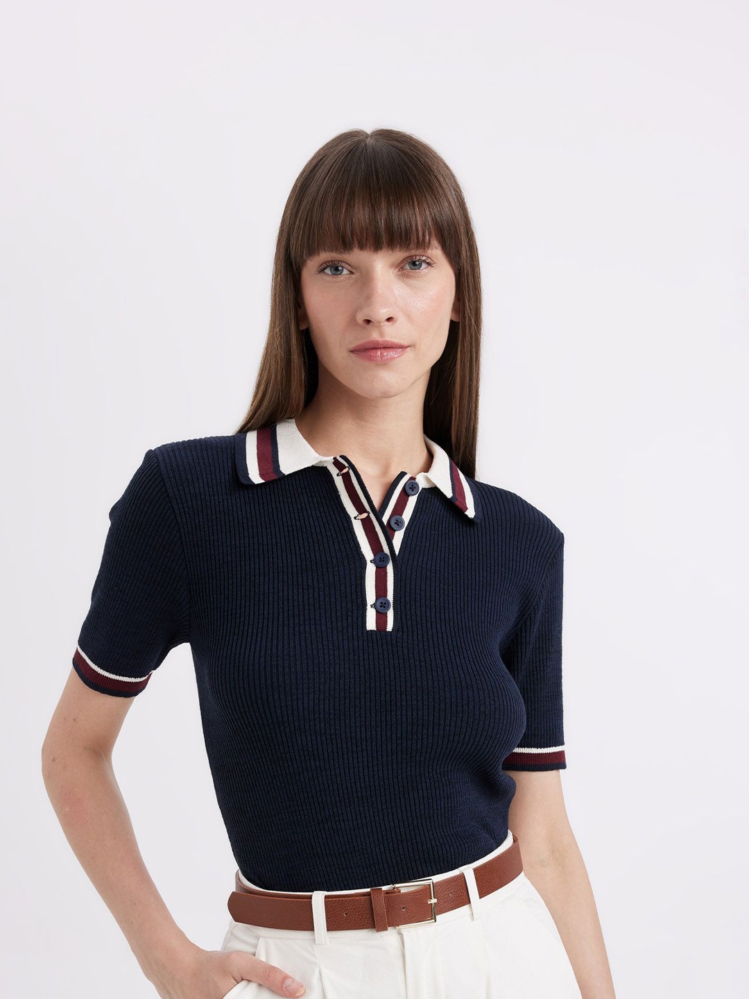 

DeFacto Women Crop Pullover, Navy blue
