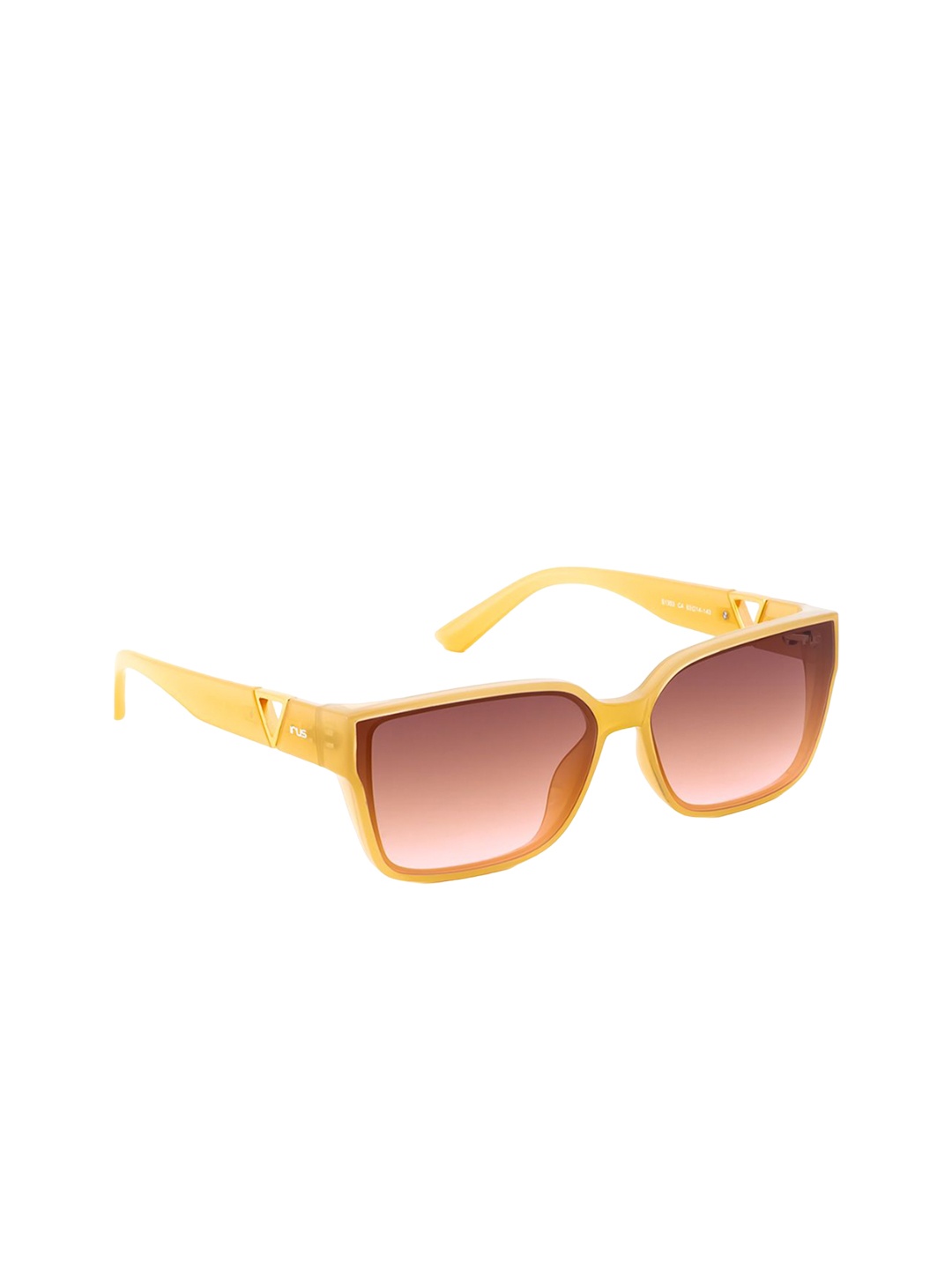

IRUS by IDEE Women Rectangle Sunglasses with UV Protected Lens IRS1353C4SG, Brown