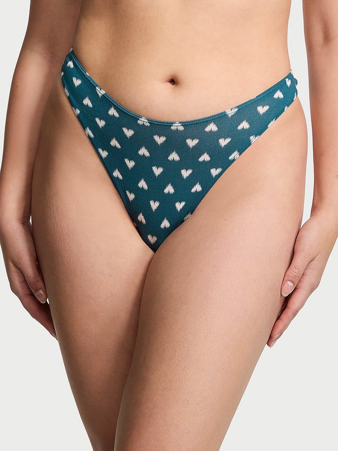 

Victoria's Secret Printed Cotton High-Leg Thong Briefs 1120201064ZQ, Blue