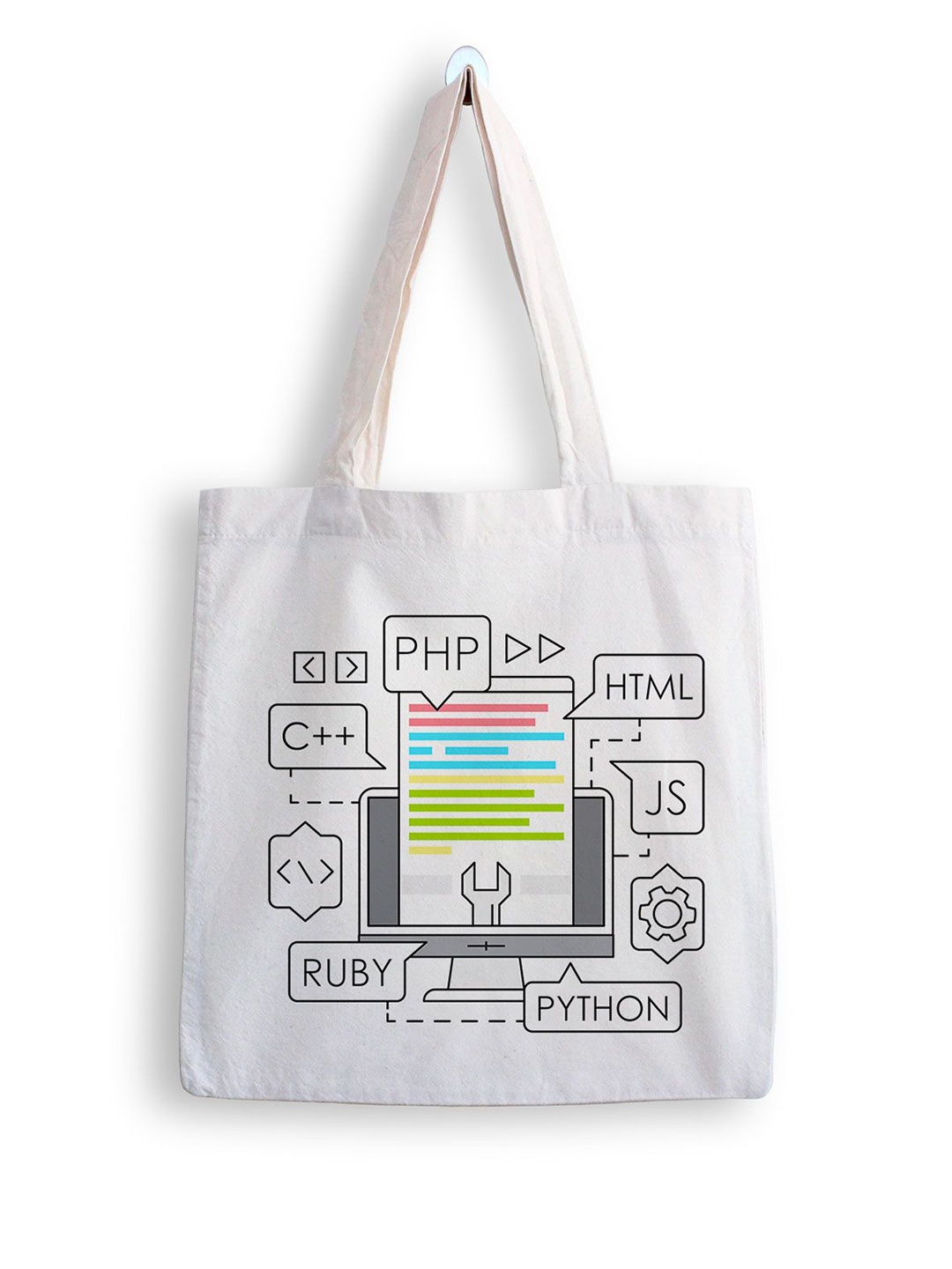 

ARTBUG Printed Shopper Tote Bag, White