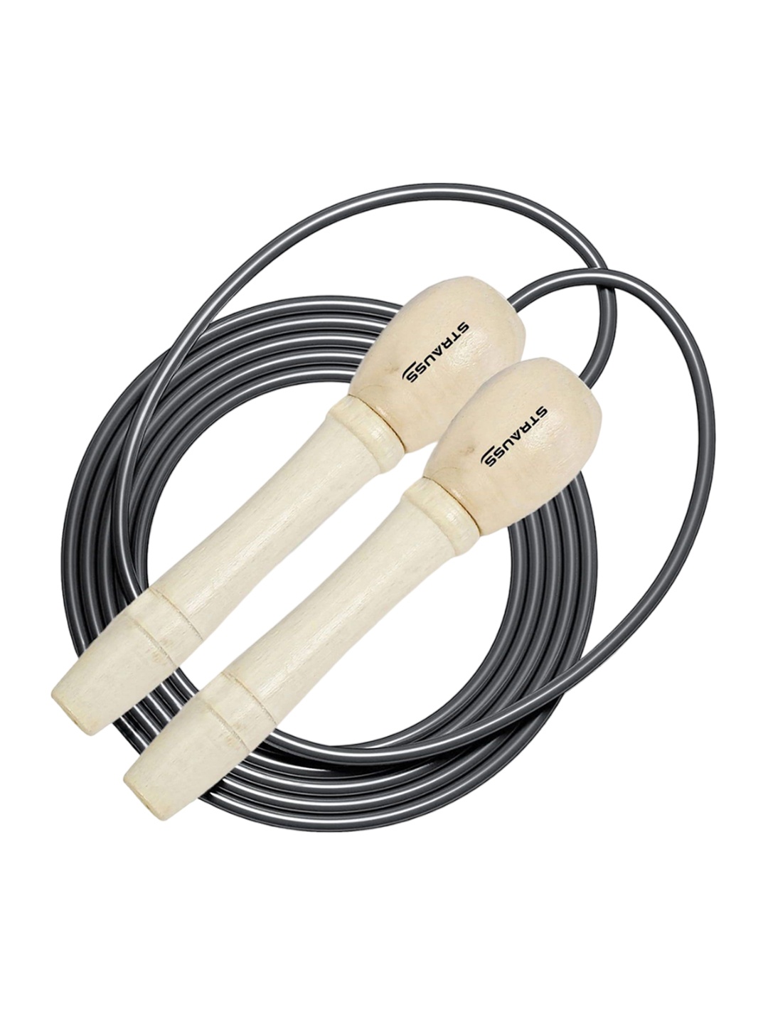 

STRAUSS Wooden Skipping Rope Workout Accessories, Grey