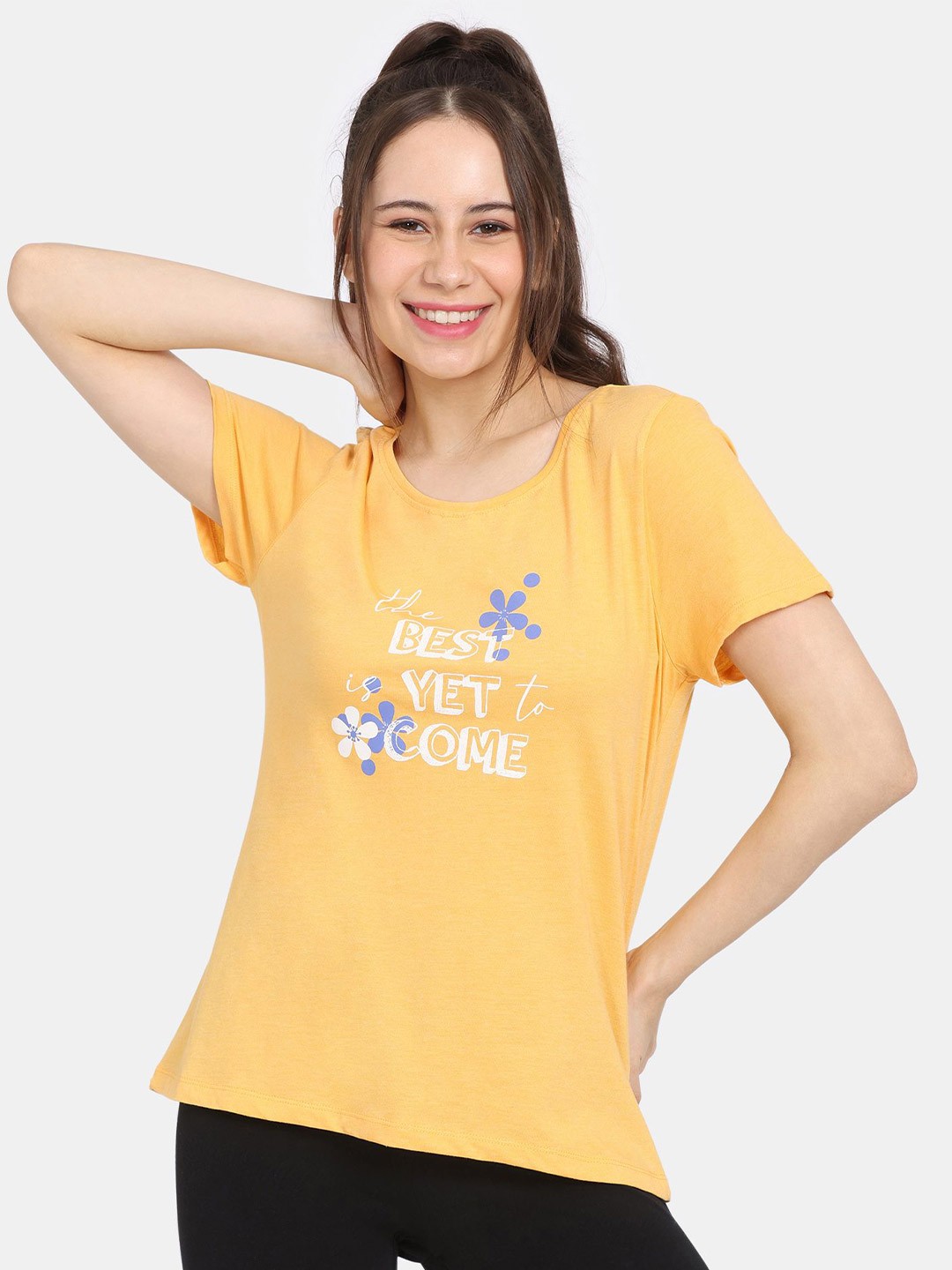 

Rosaline by Zivame Print Cotton Top, Yellow
