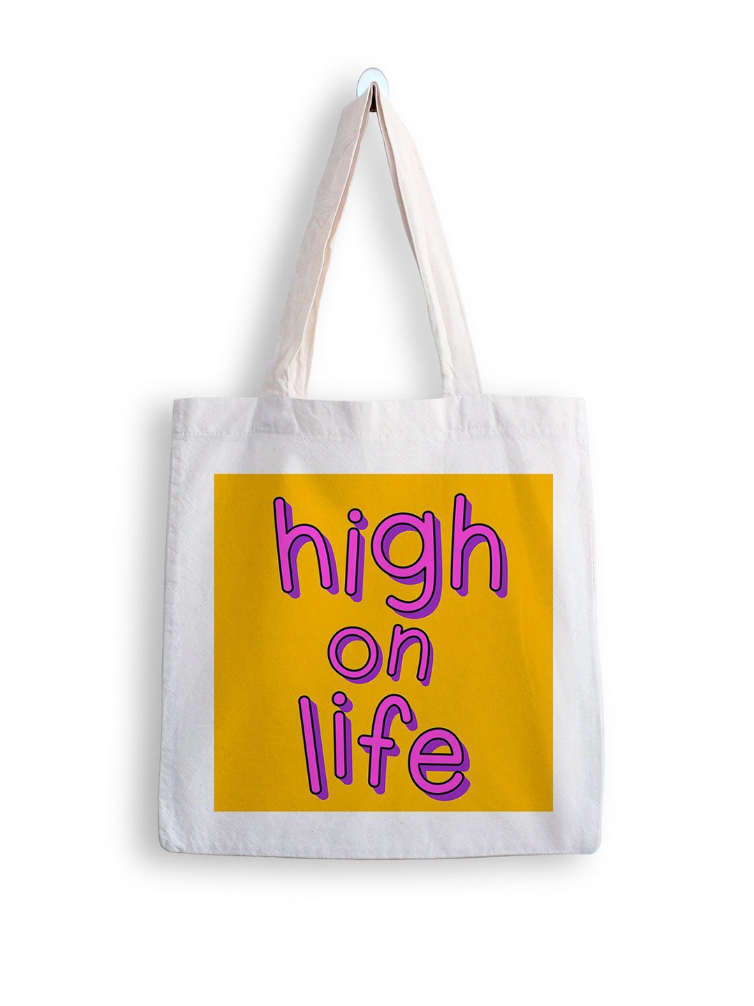 

ARTBUG Printed Structured Tote Bag, White