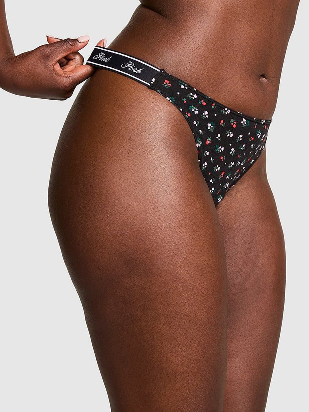 

Victoria's Secret PINK Cotton High-Leg Thong Briefs 112458406B5Y, Brown