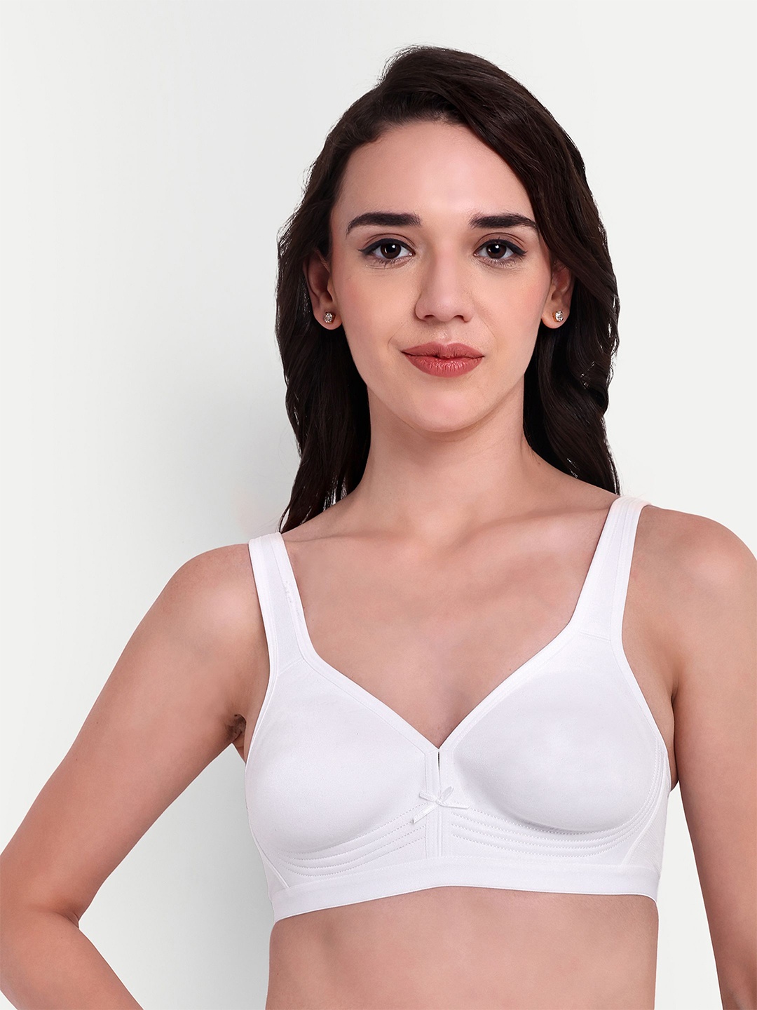

Skin Beauty Solid Full Coverage Non Padded T-shirt Bra, White