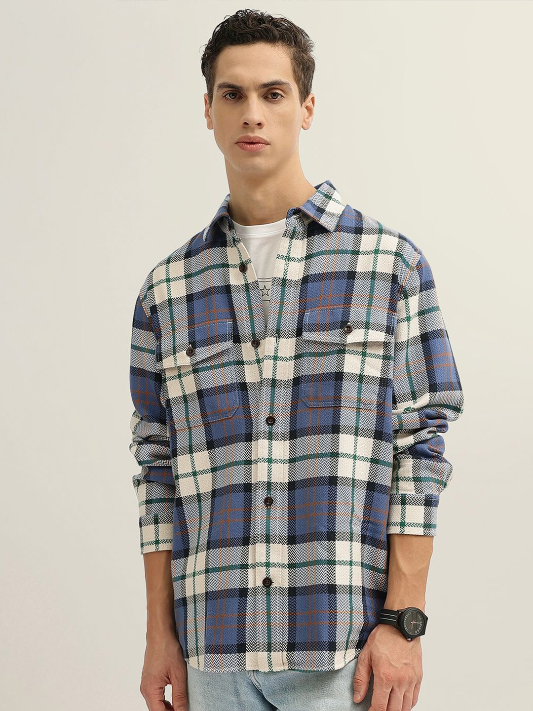 

GANT Men Tartan Checks Opaque Checked Casual Shirt, Blue