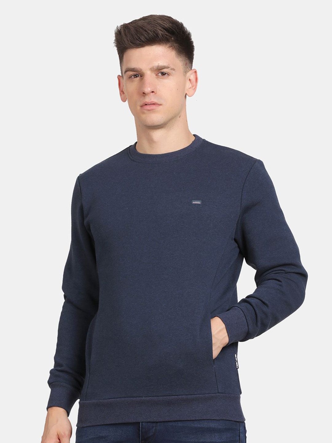 

t-base Men Solid Sweatshirt, Blue
