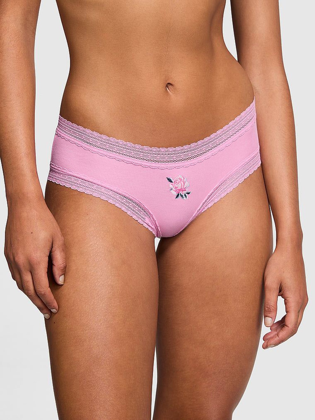 

Victoria's Secret Self Design Mid-Rise Ribbed Briefs, Pink