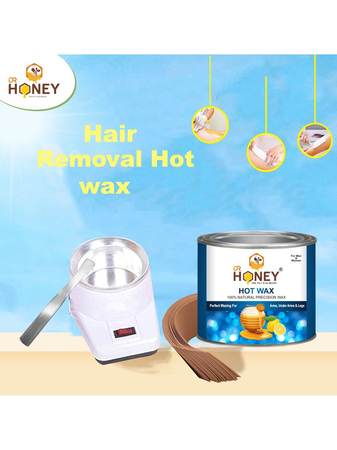 

DR HONEY 100% Natural Precision Hot Wax - 600g, Multi