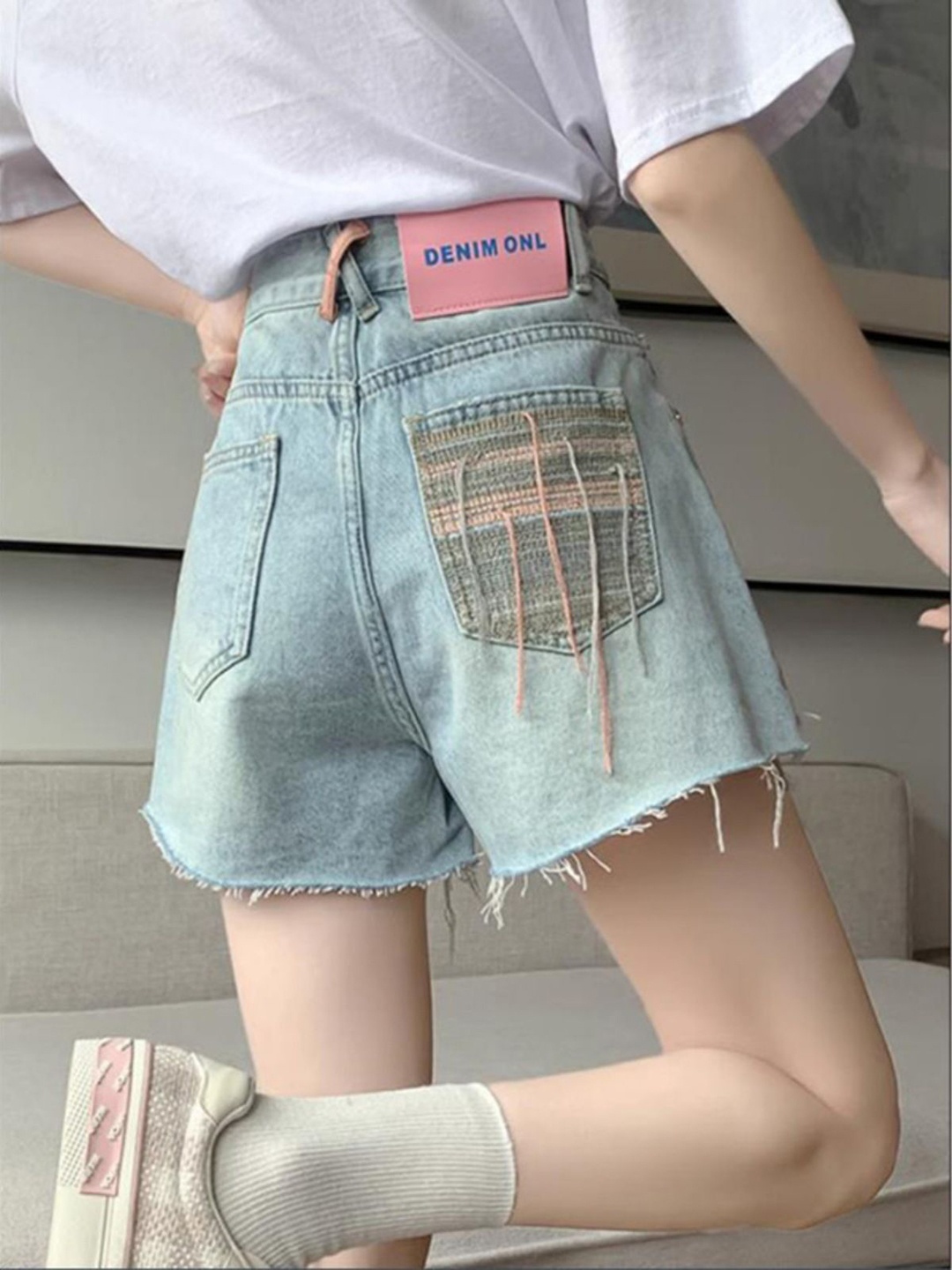 

StyleCast Women Loose Fit High-Rise Shorts, Blue