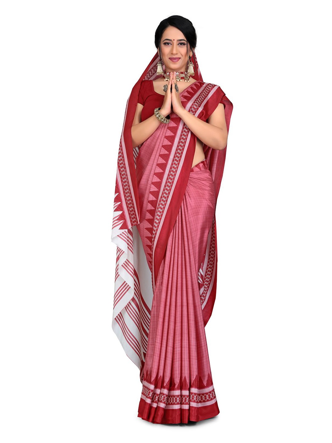 

Tulip Eden Women Geometric Printed Saree, Maroon