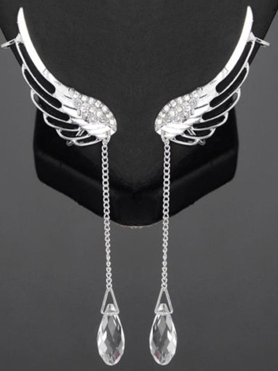 

VAGHBHATT Silver-Plated Contemporary Antique Drop Earrings