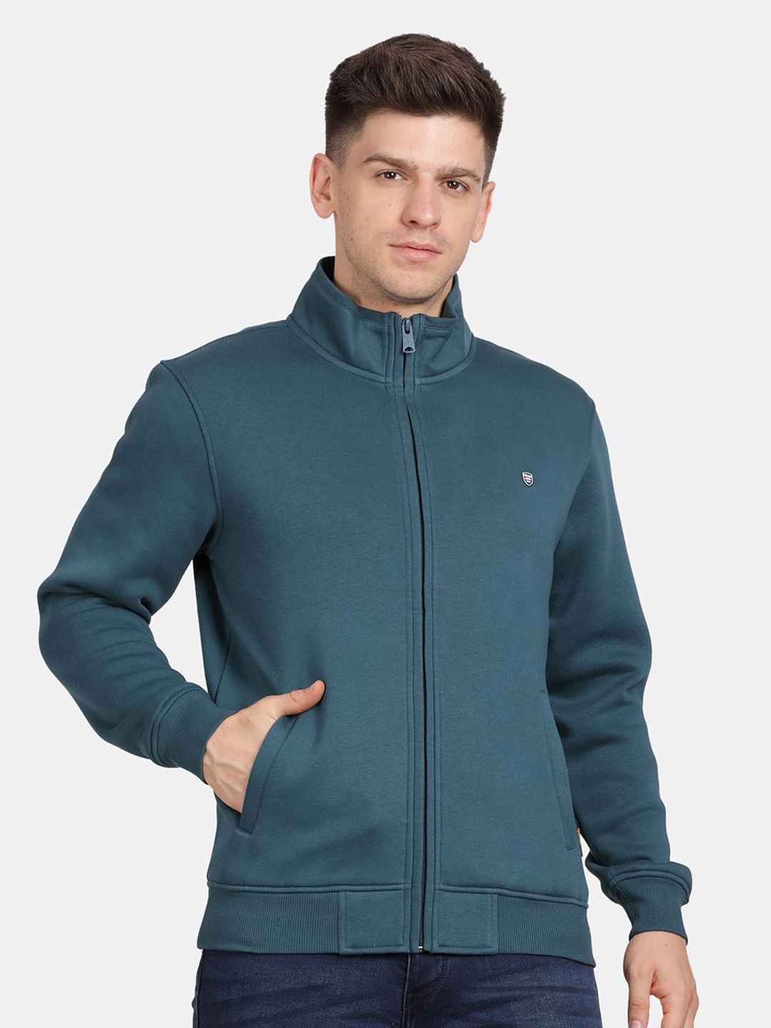 

t-base Men Solid Sweatshirt, Teal